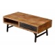 Table basse manguier 1 tiroir 1 niche - Phoenix