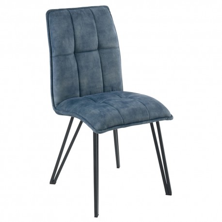 Chaise pieds métal tissu bleu pétrole - Venus Casita