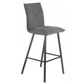 Tabouret métal tissu anthracite - Olivia 1702