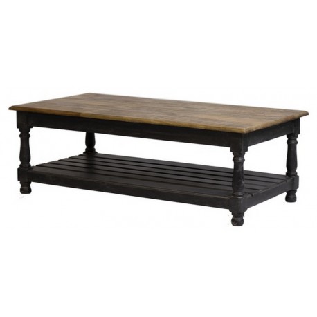 Table basse manguier bi-ton noir - Laura