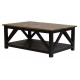 Table basse PM double plateau noire pieds droits - Laura