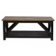 Table basse GM double plateau noire pieds droits - Laura