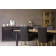 Buffet 2 portes 4 tiroirs manguier finition noire - Laura