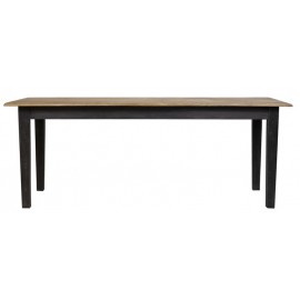 Table rectangulaire 2M00 manguier finition noire - Laura