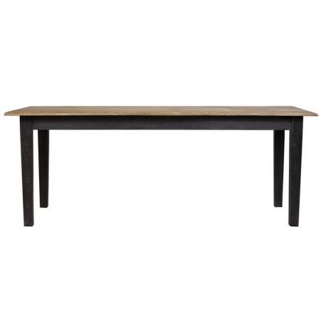 Table rectangulaire 2M00 manguier finition noire - Laura