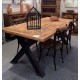 Table 130cm pieds X 2 allonges manguier massif - Portland