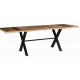 Table 130cm pieds X 2 allonges manguier massif - Portland