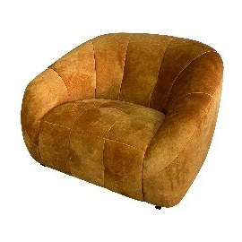 Fauteuil capitonné tissu orange - Canyon