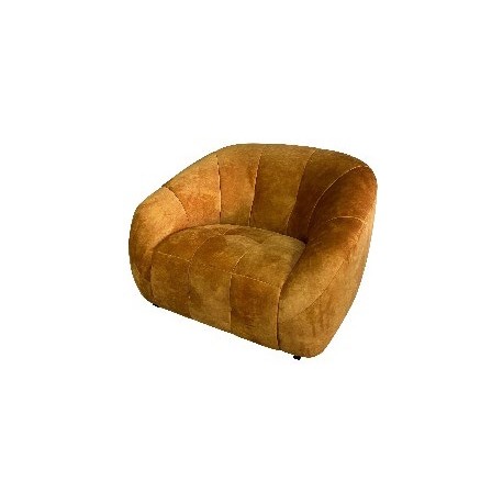 Fauteuil capitonné tissu orange - Canyon