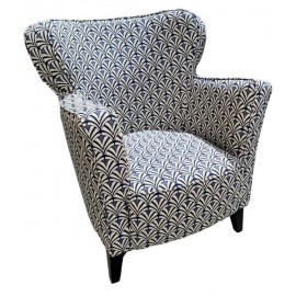 Fauteuil rétro de qualité Kloé recouvert de tissu Dior