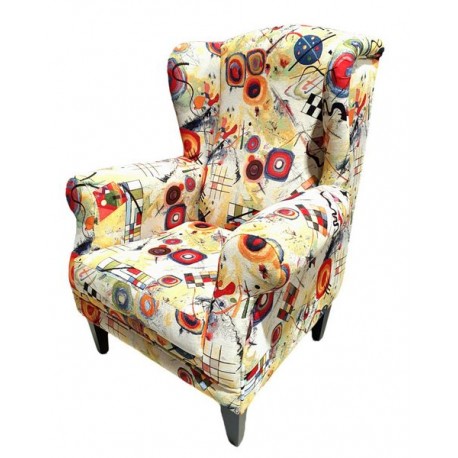 Fauteuil rétro de qualité Liria recouvert de tissu Kandy catégorie C