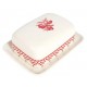 Assiette plate damier rouge 22,5 cm - Comptoir de famille