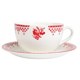 Tasse petit déjeuner damier rouge - Comptoir de famille