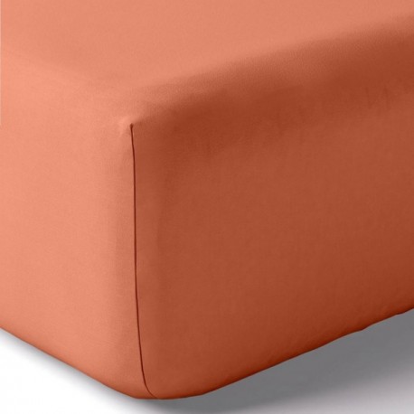 Drap housse chanvre 140 x 190 terracotta - Organic Nydel