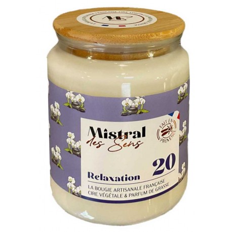 Bougie artisanale relaxation 700gr - Mistral des sens