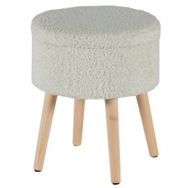 Pouf rond coffre blanc - MANO Casita