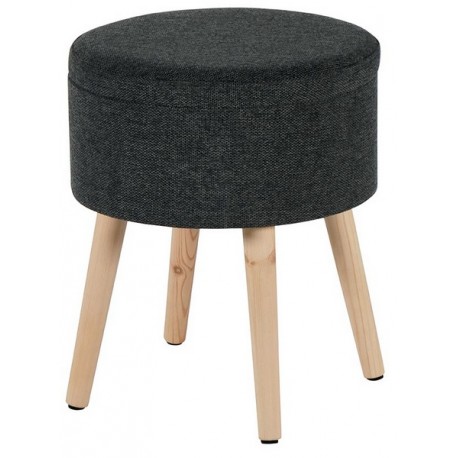 Pouf rond coffre gris foncé - MANO Casita