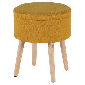 Pouf rond coffre couleur moutarde - MANO Casita