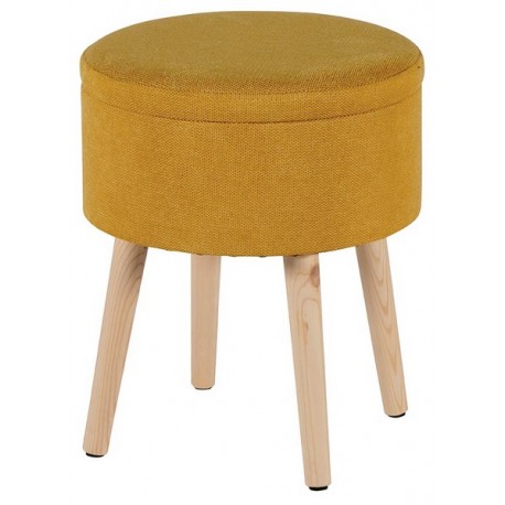 Pouf rond coffre couleur moutarde - MANO Casita