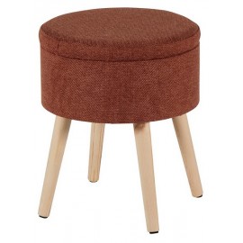 Pouf rond coffre teinte rouille - MANO Casita