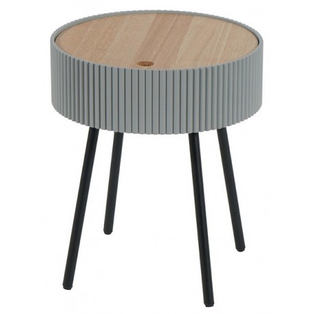 Petite table ronde coffre grise – Wally Casita