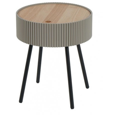 Petite table ronde coffre couleur taupe – Wally Casita