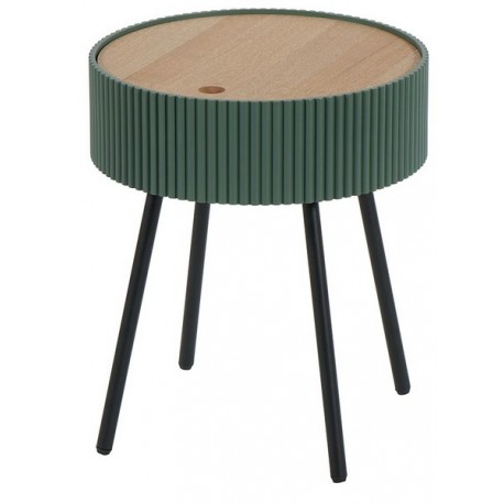 Petite table ronde coffre de couleur verte – Wally Casita