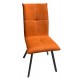 Chaise recouverte de tissu orange pieds métal - Ascot