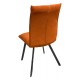 Chaise recouverte de tissu orange pieds métal - Ascot