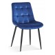 Chaise Juta velours bleu