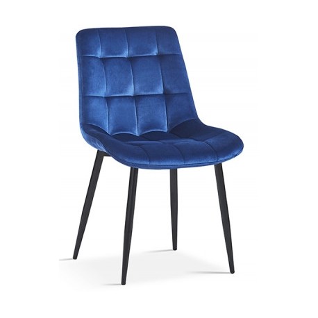 Chaise Juta velours bleu