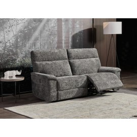 Canapé 3 places relax électrique Ramki tissu gris Canapé 3 places relax électrique Ramki tissu gris