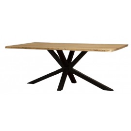 Table rectangulaire 180 acacia pieds métal - Mallorca