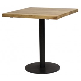 Table bistrot carrée acacia pieds métal noir - Mallorca