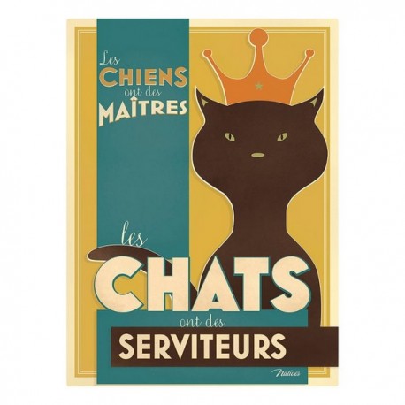 Plaque métal "Les chats" 20 x 30 cm - Natives