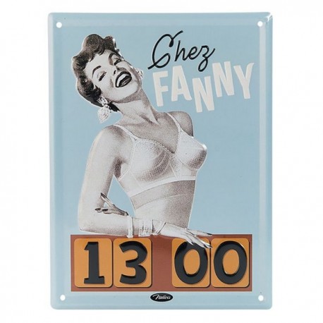 Plaque métal "Chez Fanny" 15 x 20 cm - Natives