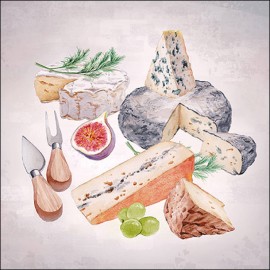 20 Serviette papier "Plateau de fromages" - Ambiente