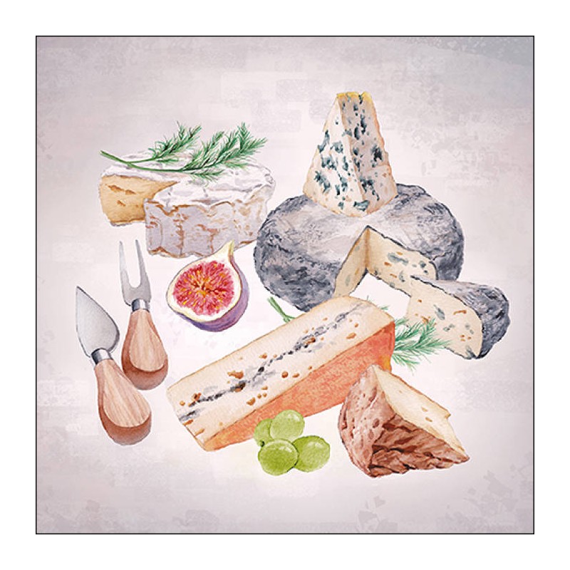 20 Serviette papier Plateau de fromages - Ambiente