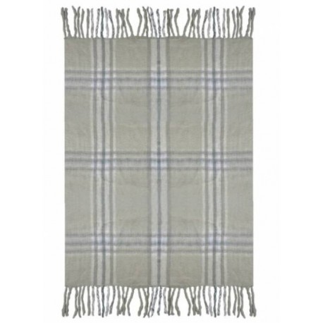 Plaid Féroé taupe écru gris laine mélangée - La maison de Lilo