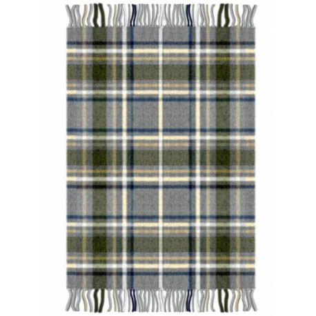 Plaid Féroé gris vert bleu laine mélangée - La maison de Lilo