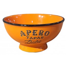 Bol orange inscription "Apéro Tapas bistrot" - Antic Line