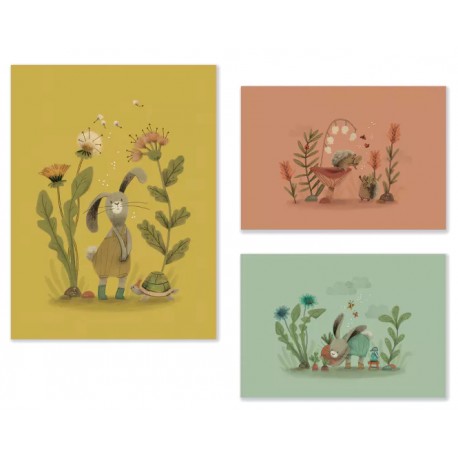 Set de 3 affiches 3 petits lapins - Moulin Roty