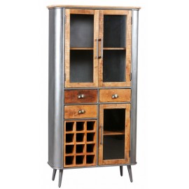 Armoire de rangement palissandre et acier Oxford