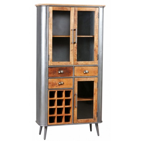 Armoire de rangement palissandre et acier Oxford