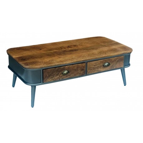 Table basse structure acier et palissandre Oxford