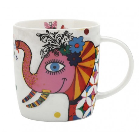 Mug porcelaine humoristique décor éléphant