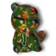 Tirelire ours Toto hauteur 12cm fond vert - Pomme Pidou