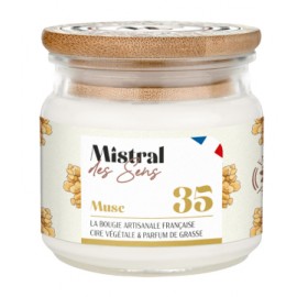 Bougie artisanale parfumée Musc - 35 Mistral des sens