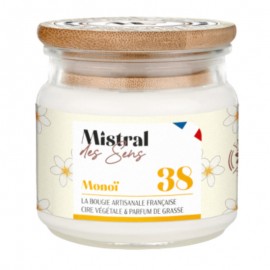 Bougie artisanale senteur Monoï - 38 Mistral des Sens