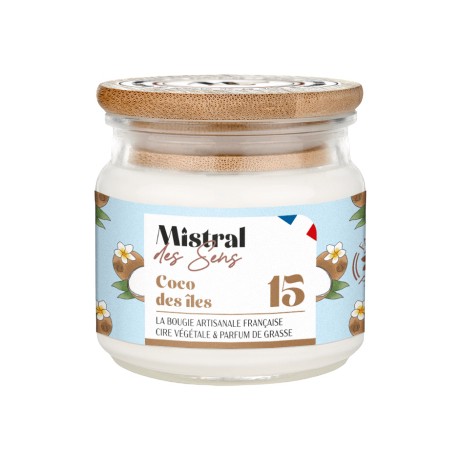 Bougie artisanale Coco des îles 300gr - Mistral des sens